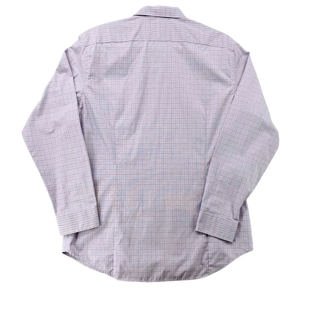 Banana Republic Mens XL NonIron Tailored Slim Fit Purple Check Button Down Shirt